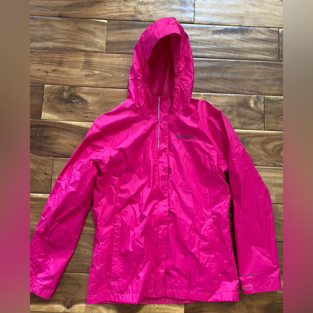 Columbia Girl's Pink Raincoat Rain Jacket Size XL 18/20